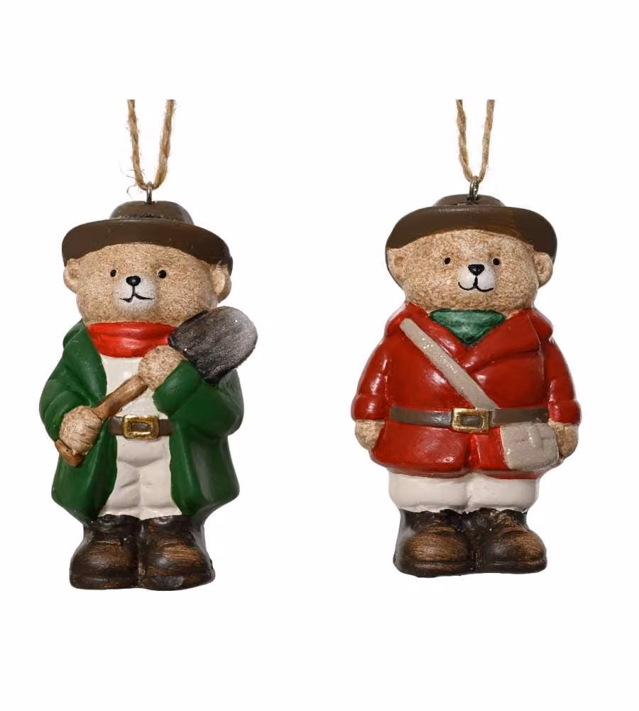 Decoris Orsetto Natalizio - Decorazione Albero di Natale - 4x5x9cm