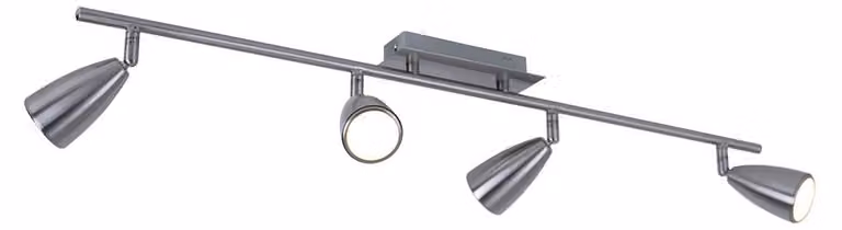 Lampada da soffitto, argento, faretti orientabili, L 78,5 cm
