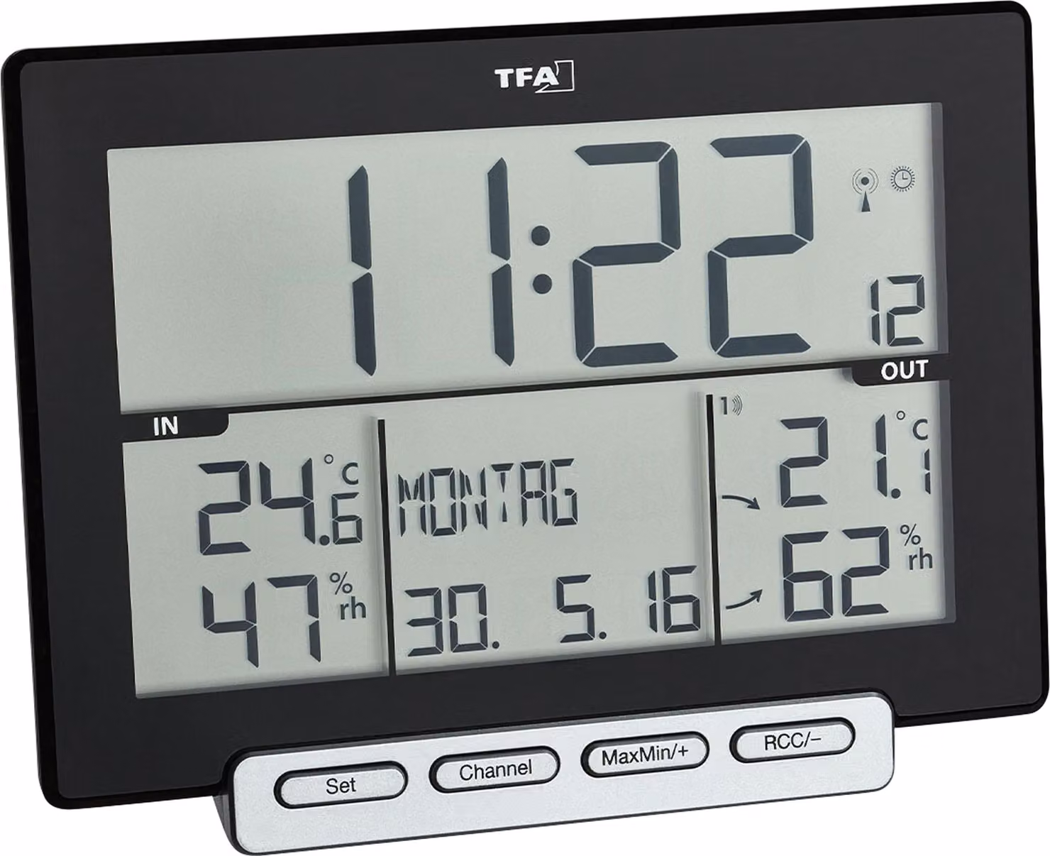 TFA - Termoigrometro wireless TRINITY 30.3058.01 - nero