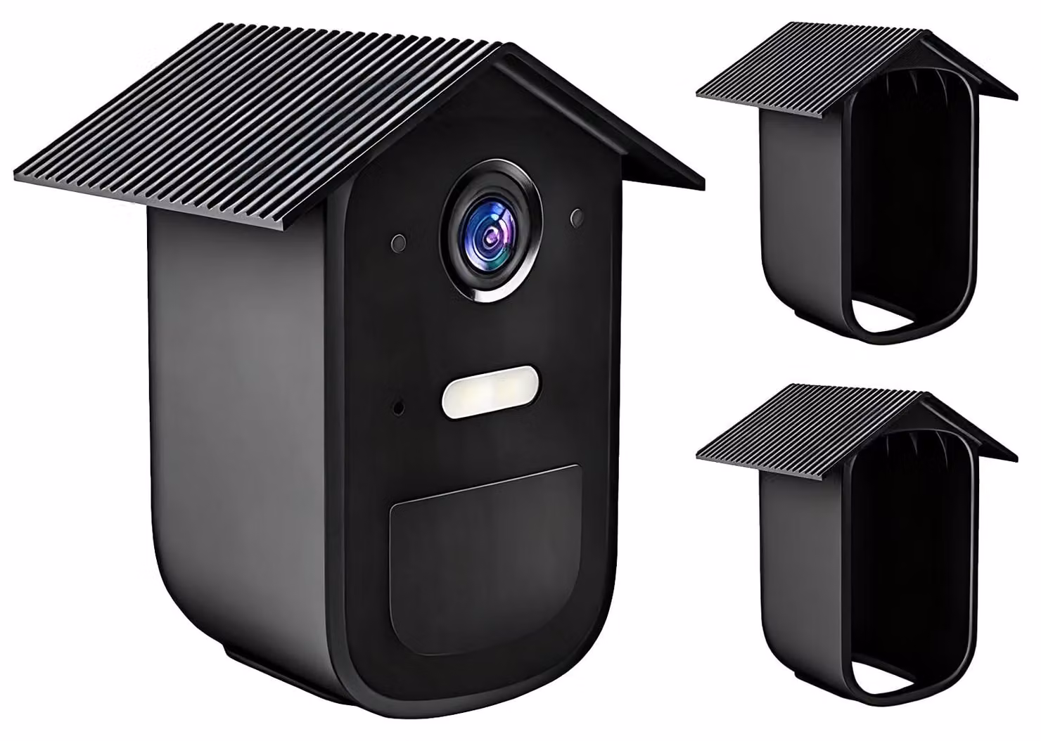 2 custodie in silicone resistente agli agenti atmosferici per telecamere di sicurezza, colore nero