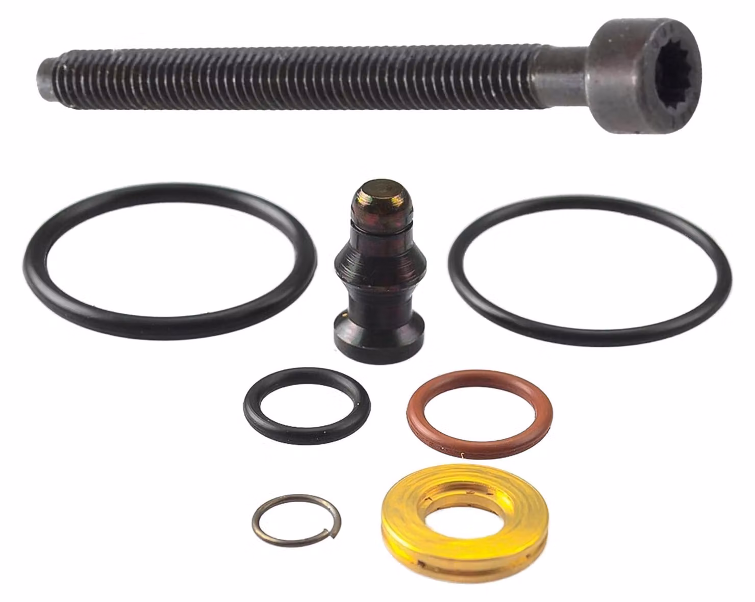 Kit di riparazione e manutenzione per iniettori di carburante, completo di morsetti e viti