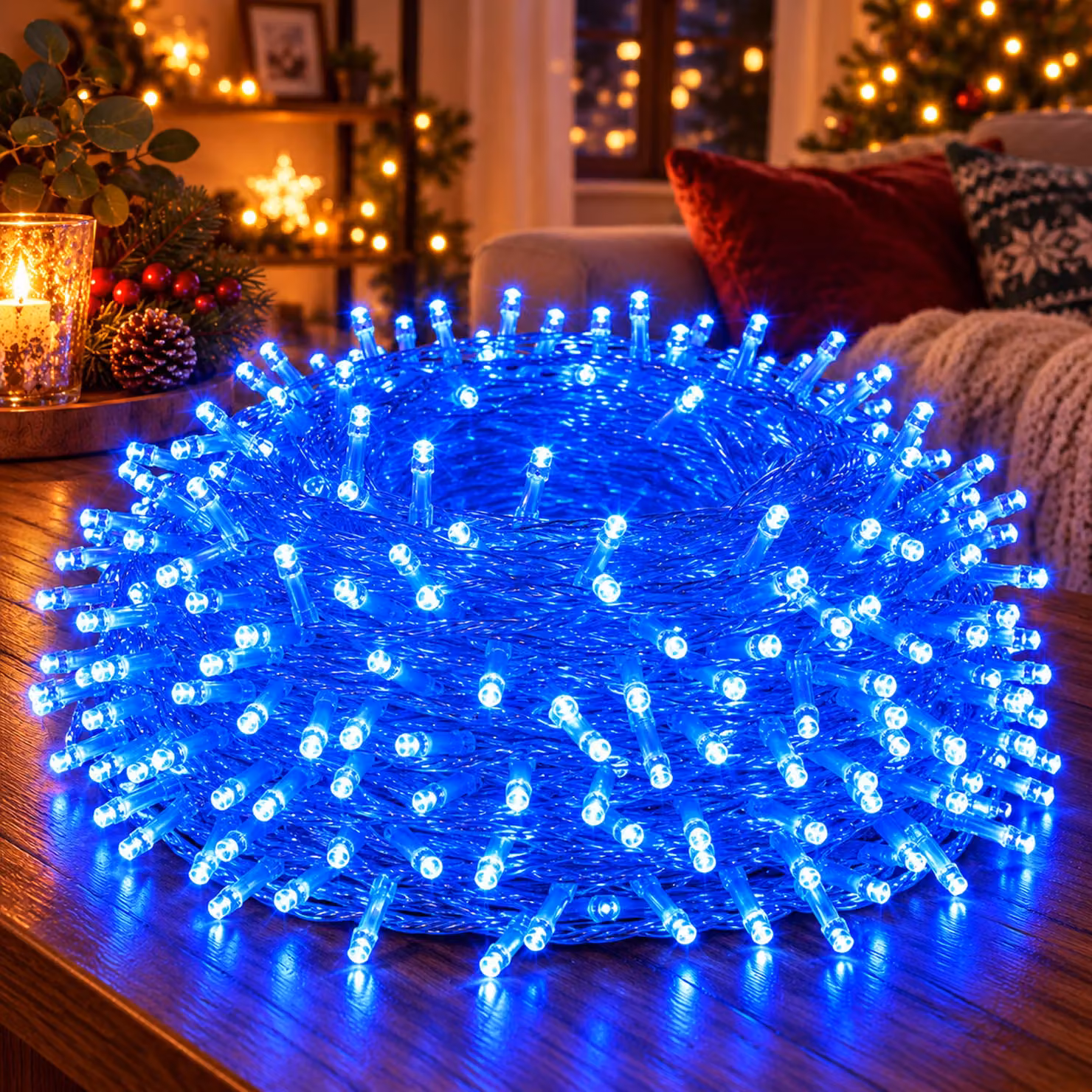 100M 800LEDs 8 modalità di luci fiabesche potenza, timer, funzione di memoria, LED Natale luci fiabesche festa decorazione luce albero di Natale illuminazione giardino, blu