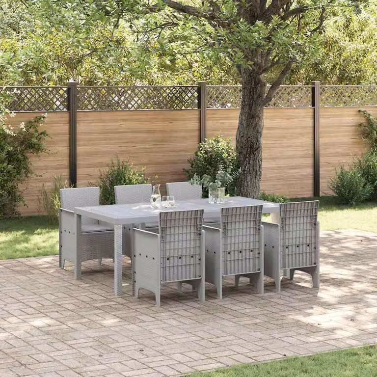 Maison Exclusive - Set da giardino per esterni, 7 pezzi, polipropilene grigio chiaro