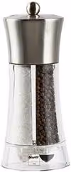 Macina sale 2 in 1 Dual Bisetti in acciaio inossidabile cromo spazzolato argento H: 19 cm, L: 8 cm
