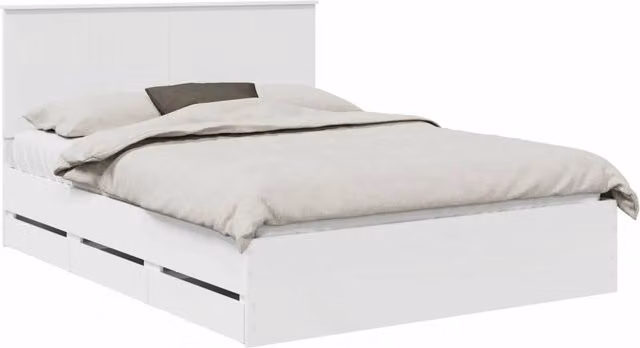 Letto matrimoniale | Letto per adulti | Struttura del letto Bianco 150 x 200 cm Legno Ingegnerizzato