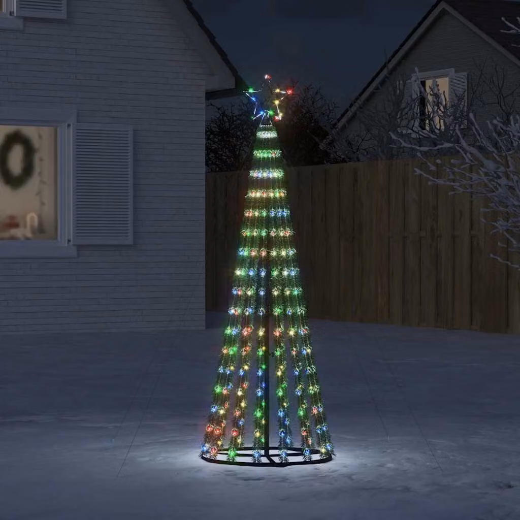 Albero di Natale LED vidaXL multicolore con 275 luci RGB e decorazione a stella, Altezza: 180 cm