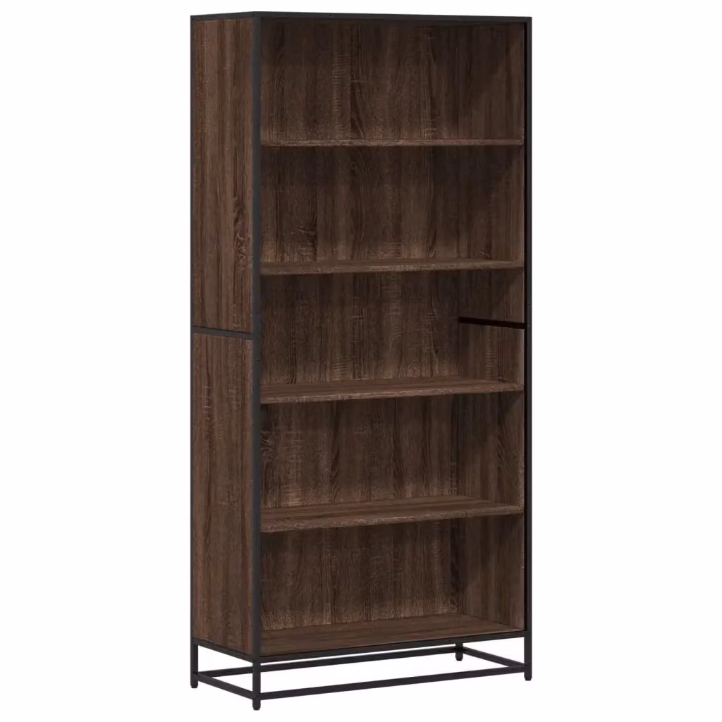 Libreria in stile industrial vidaXL in legno e metallo color rovere marrone L: 80,5 cm, P: 35 cm, H: 170,5 cm – 2