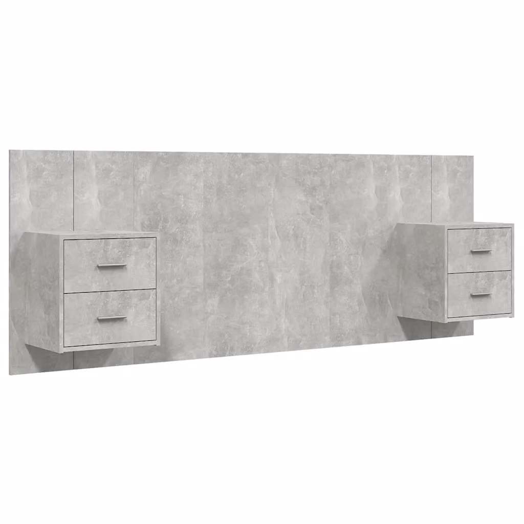 vidaXL Testiera Letto con Comodini Integrati in Legno Multistrato Grigio – 2