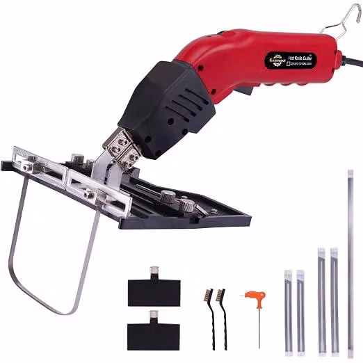 Taglia-polistirolo elettrico da 200W con lama riscaldata, ideale per tagliare schiuma. Dotato di 4 lame in nichel-cromo, regolazione da 0 a 600 gradi. Taglia-polistirolo da 220-240V con sistema di raffreddamento. Adatto per polistirolo (raffreddamento ad