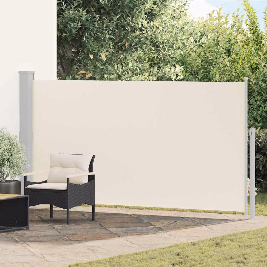 Tenda Laterale Retrattile per Patio vidaXL in Poliestere e Acciaio, Beige, L: 300 cm, H: 170 cm