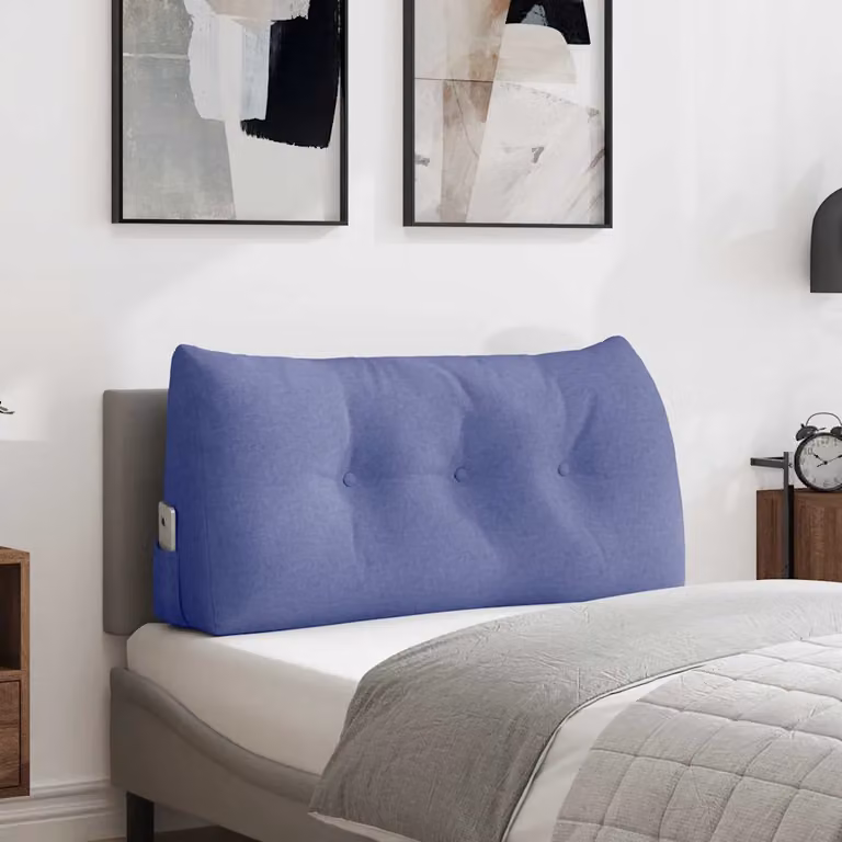 Cuscino per schiena ergonomico a cuneo vidaXL, colore blu, con rivestimento lavabile in poliestere, L 100 x P 24 x H 50 cm