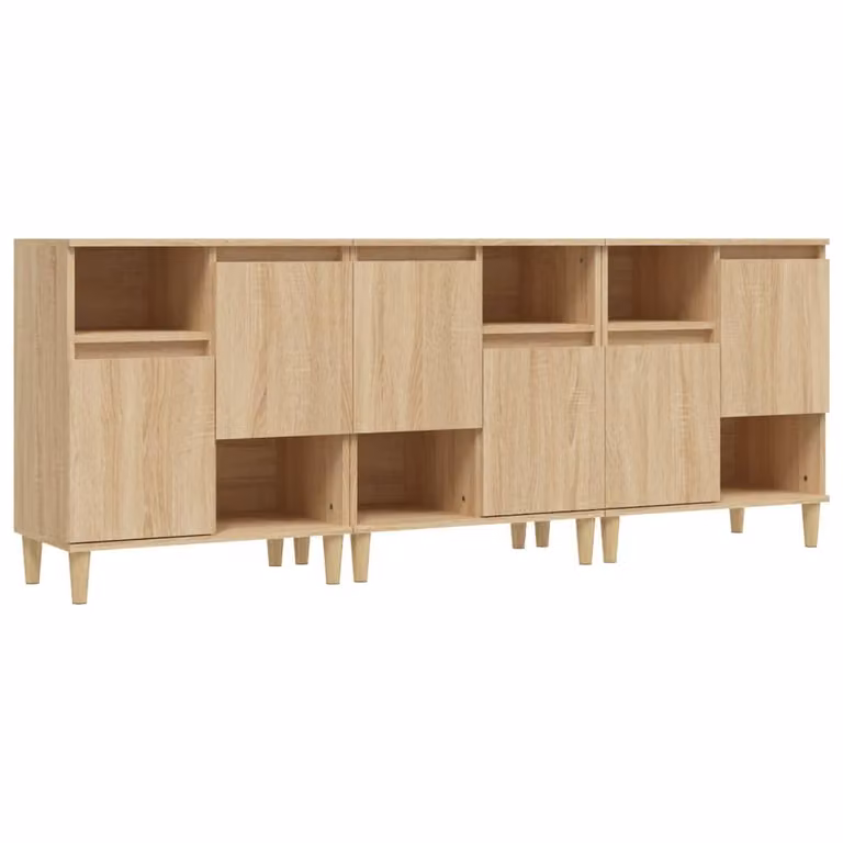 Credenze 3pz Rovere Sonoma 60x35x70 cm in Legno Multistrato