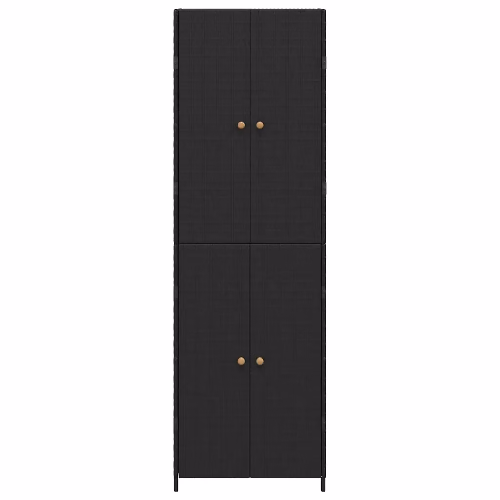 Mobile contenitore da giardino HELLOSHOP26 in resina intrecciata nera con design moderno e resistente all'acqua L/P/H: 59 x 40 x 180 cm – 2