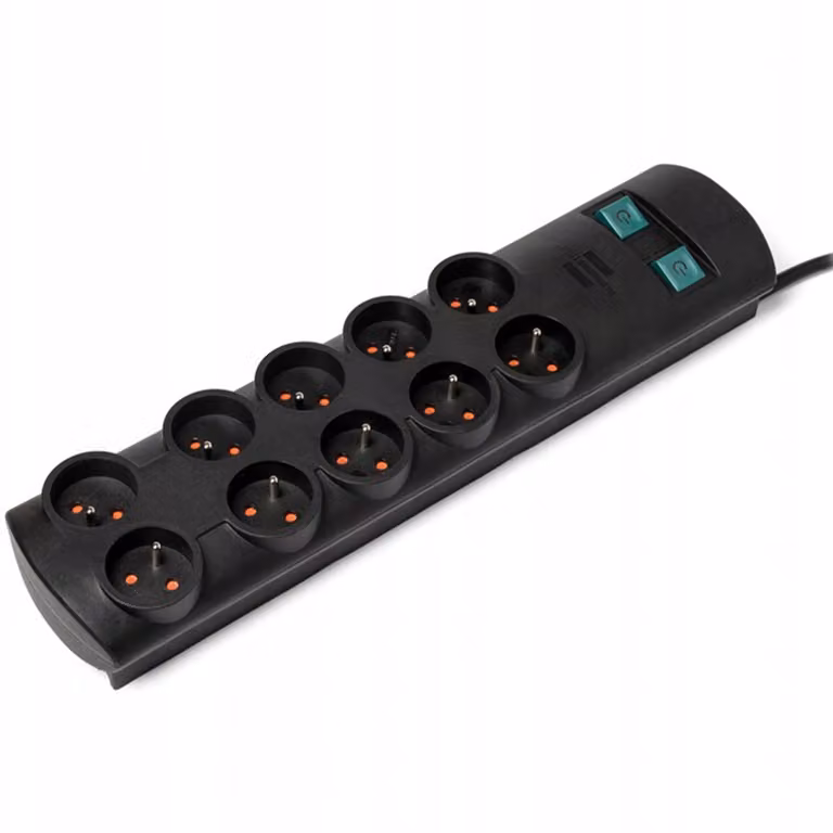 Presa multipla Presa multipla Spina multipla 10FOLD ROUND con interruttore Cavo da 2 m NERO