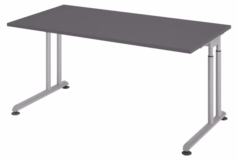 bümö Scrivania Serie-Z - Struttura: argento, dimensioni: 160 x 80 cm, decorazione: grafite