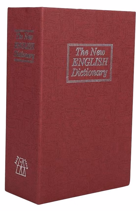 Libro Sicuro con Serratura - Scatola Segreta - Portatile per Denaro/Gioielli - Protezione con Password - Inclusi Chiavi - Dizionario Decorativo