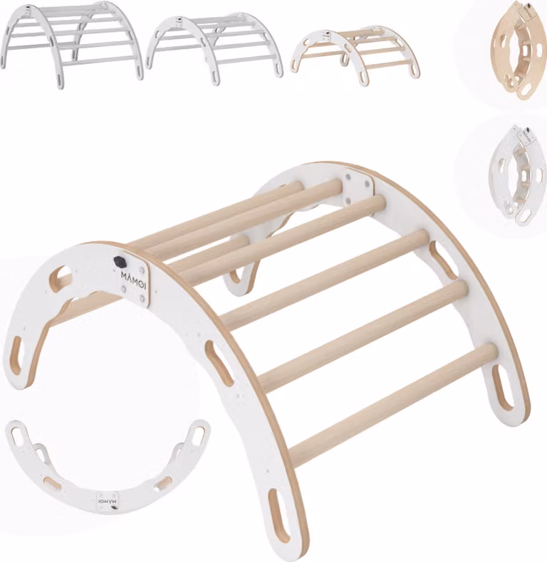 Arco di arrampicata MAMOI®, triangolo di arrampicata, arrampicata per bambini, altalena arcobaleno in legno, arco in legno per bambini, parco giochi, struttura per arrampicata indoor da 1 anno 2/3 anni