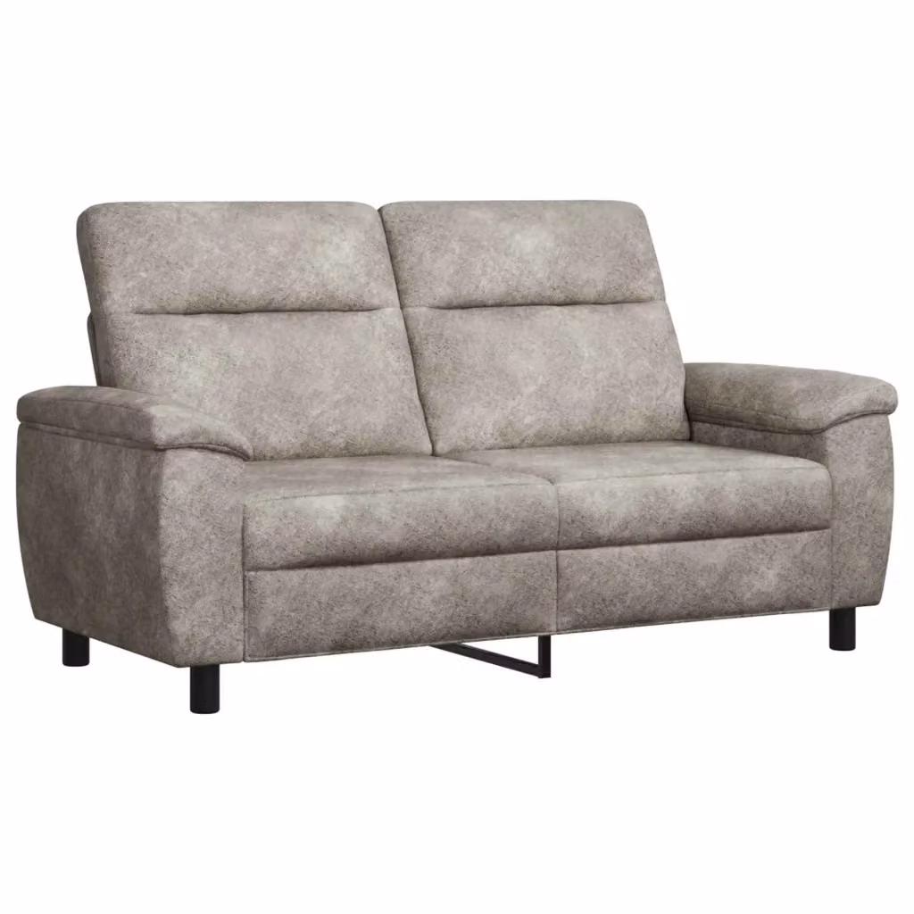 Divano moderno vidaXL in tessuto e similpelle con struttura in metallo, Grigio e Nero, L: 178 cm, P: 90 cm, H: 95 cm – 2