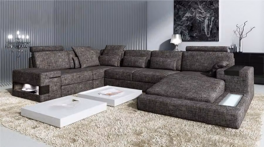Moderne Wohnzimmer Design Ecksofa Möbel Eckcouch Textilpolster Couch Sofa U-Form