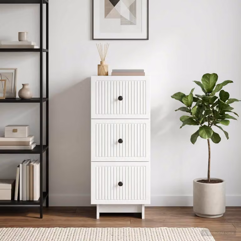 Carrello mobile con cassetti vidaXL Bianco L: 33 cm, P: 34,5 cm, H: 90 cm
