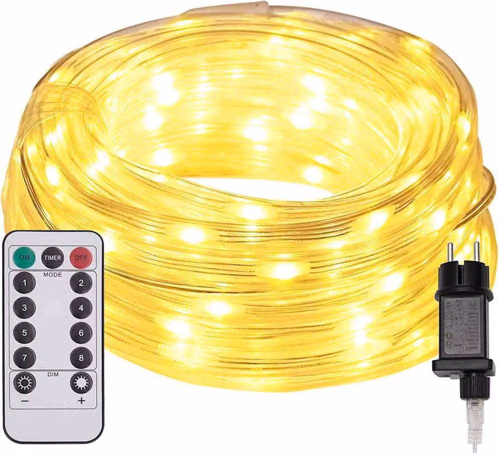 Luce a corda con 480 LED Bianco caldo 20 m PVC