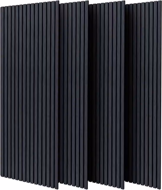 Beethoven - Set di 4 pannelli fonoassorbenti decorativi in legno 150x60 cm, nero