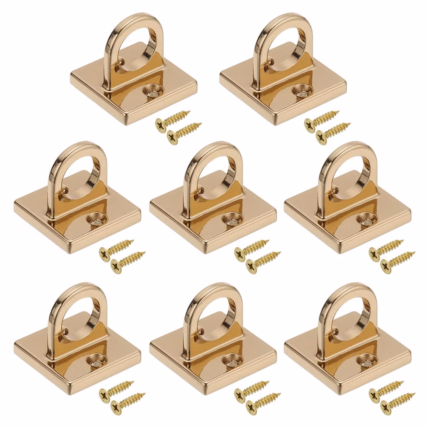 Confezione da 8 ganci a "U", ganci a soffitto in metallo, finitura oro opaco, dimensioni 40x40x35 mm