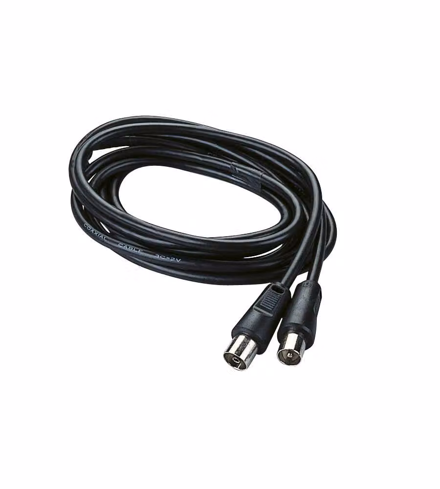 Cavo antenna TV Poly Pool nero con connettori a barilotto, lunghezza 2 m – 2