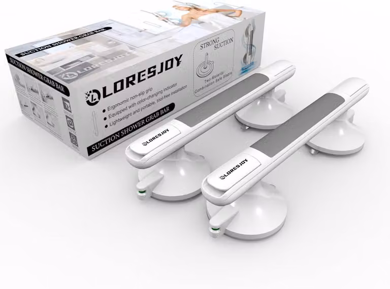 Due supporti adesivi con ventosa, antiscivolo, per doccia e vasca da bagno