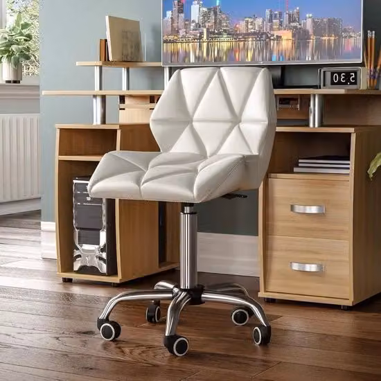 Sedia Gaming e Ufficio Vida Designs in Faux-Pelle Bianca con Braccioli e Ruote Girevoli Regolabile in Altezza