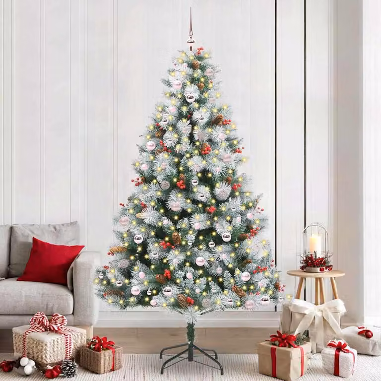 Maison Exclusive - Albero di Natale artificiale, verde e bianco, 240 cm