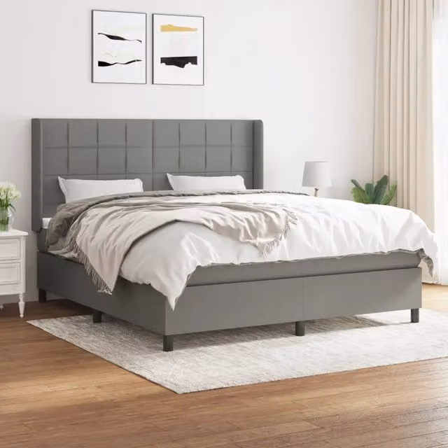 Letto Ibrido vidaXL con Materasso Grigio e Bianco L/P/H: 160 x 200 x 40 cm