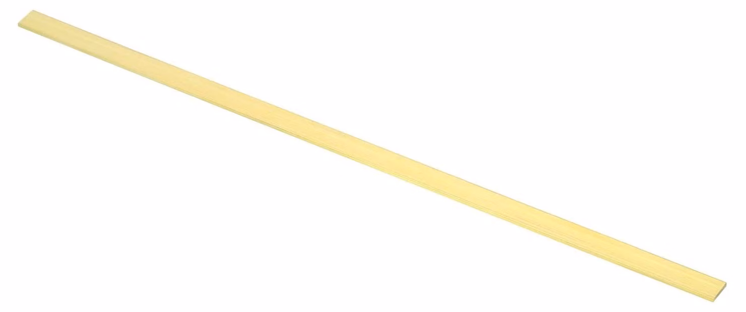 Barra quadrata in ottone H59, 2x10 mm, lunghezza 30 cm