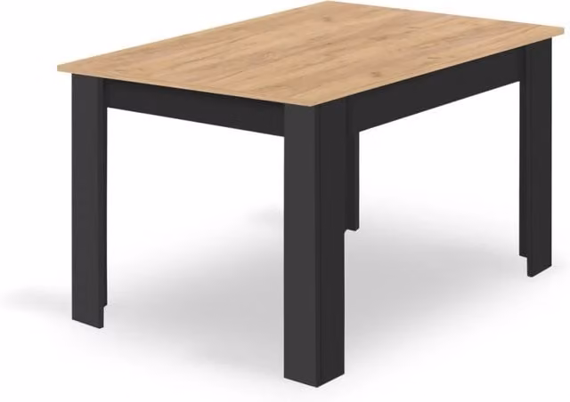 Tavolo da pranzo rettangolare moderno Kendra Home in rovere e nero