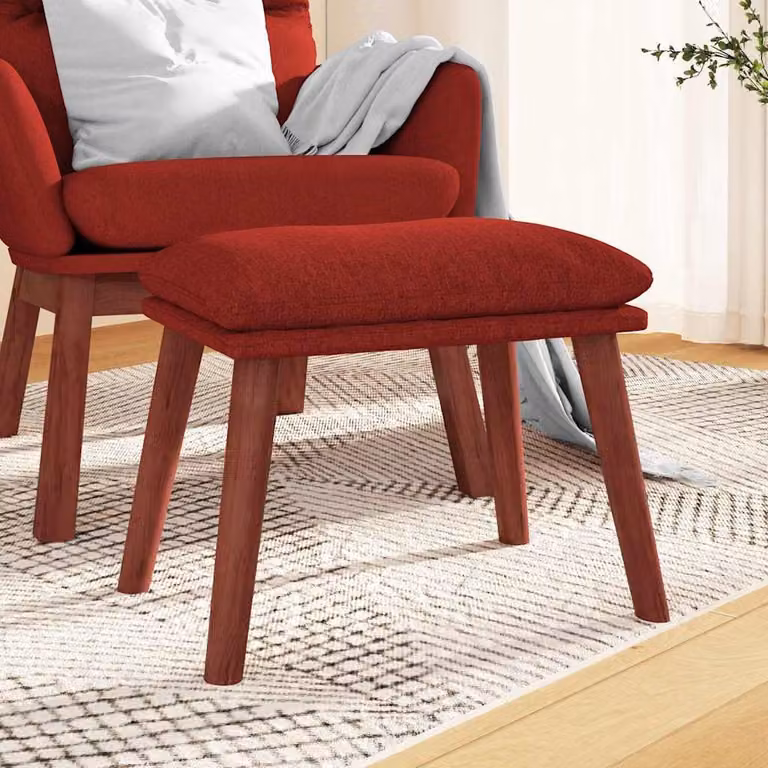 Poggiapiedi vidaXL in tessuto rosso, L 45 cm x P 29,5 cm x H 35 cm
