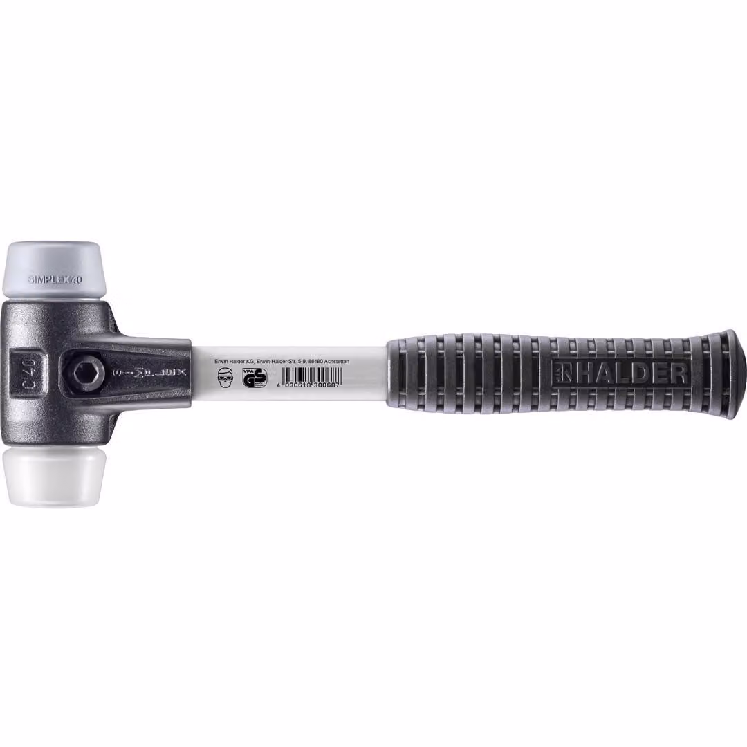 Mazza SIMPLEX soft-face con alloggiamento in TE rinforzato e impugnatura in fibra di vetro, Ø 40, TPE-mid / superplastica