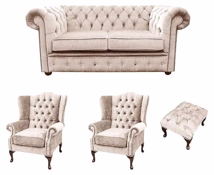 Chesterfield Sofagarnitur Leder Chesterfield Komplett Set Sofa Couch 430