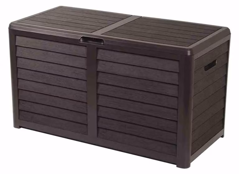 Baule da giardino in polipropilene, Baya grigio antracite, L 117 x A 65 x P 55 cm