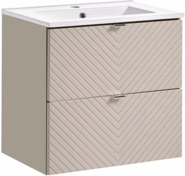 Set da bagno AOKI: mobile sottolavabo 60cm + lavabo incassato bianco