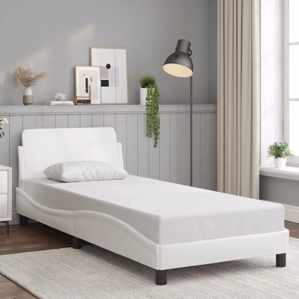 vidaXL Giroletto Dover Bianco in Similpelle L/P: 90 x 200 cm
