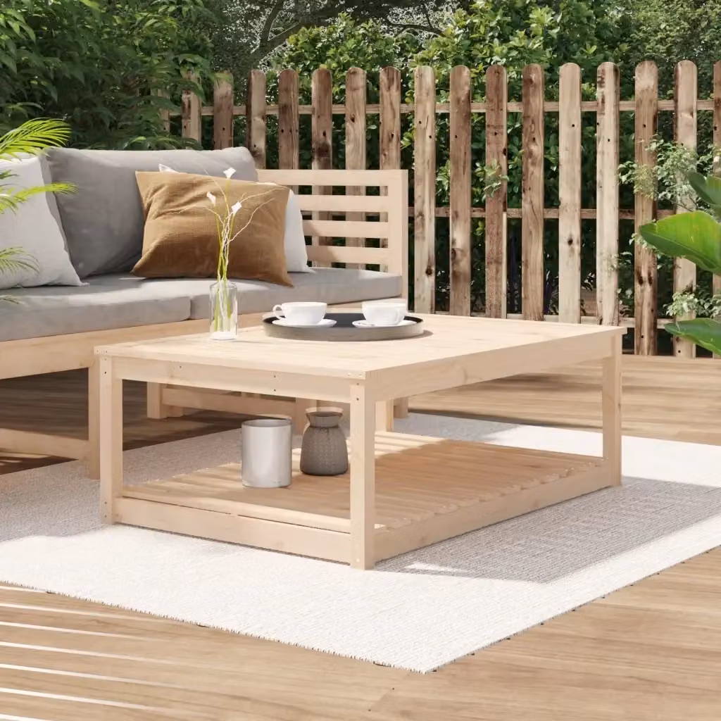Tavolo da giardino rettangolare in legno di pino beige L: 121 cm, P: 82,5 cm, H: 45 cm – 2