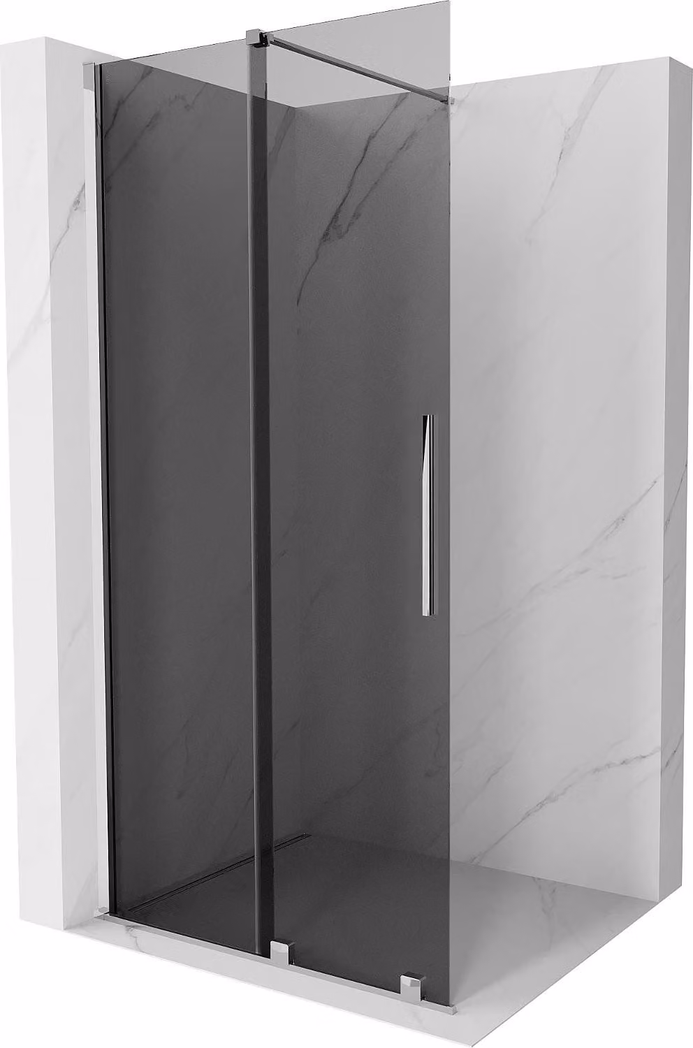 Mexen Velar parete doccia scorrevole Walk-in 70 x 200 cm, grafite 8 mm, cromo - 871-070-000-43-01