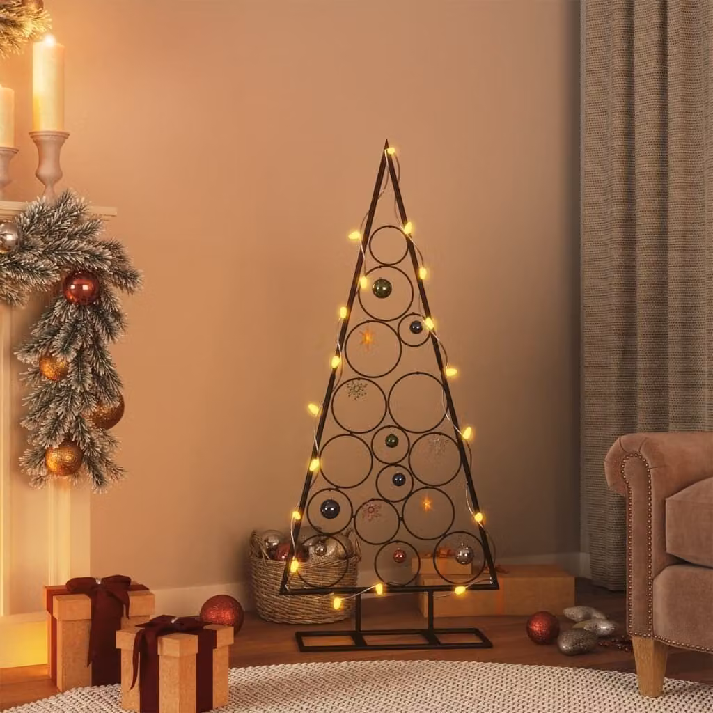 Maison Exclusive - Albero di Natale in metallo per decorazioni Nero 125 cm
