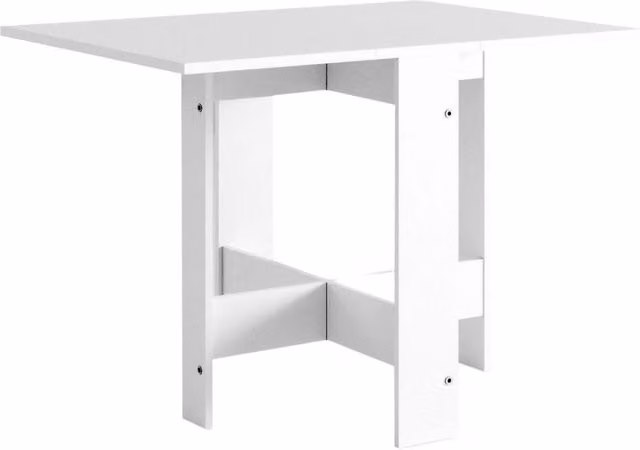 Tavolo Pieghevole Salvaspazio Giordanoshop Bianco in MDF L: 130 cm, P: 76 cm, H: 73,4 cm