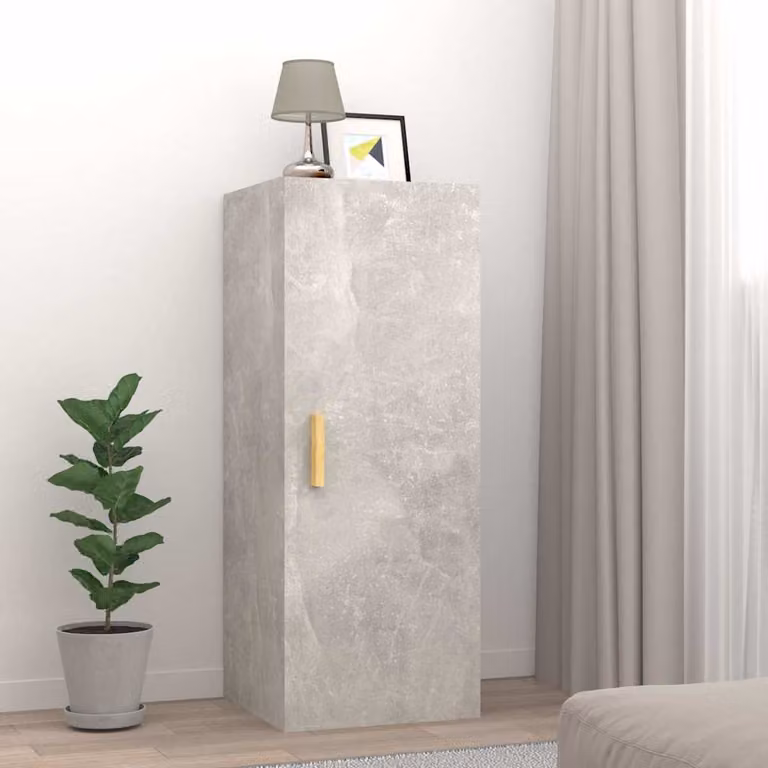 Armadietto a muro vidaXL moderno in legno MDF grigio opaco L: 34,5 cm, P: 34 cm, H: 90 cm
