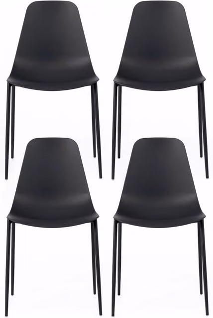 Set 4 Sedie 49x48,5xH88 cm in Polipropilene Frida Nero