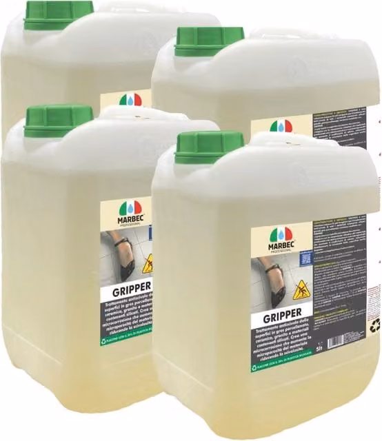 Trattamento antiscivolo per pavimenti Marbec GRIPPER a base acquosa trasparente confezione da 4 x 5 l – 1