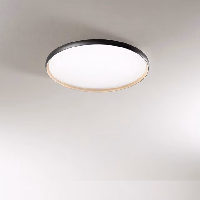 Plafoniera Moderna Halo Metallo Nero Oro Led 45W Dimmerabile Ip20