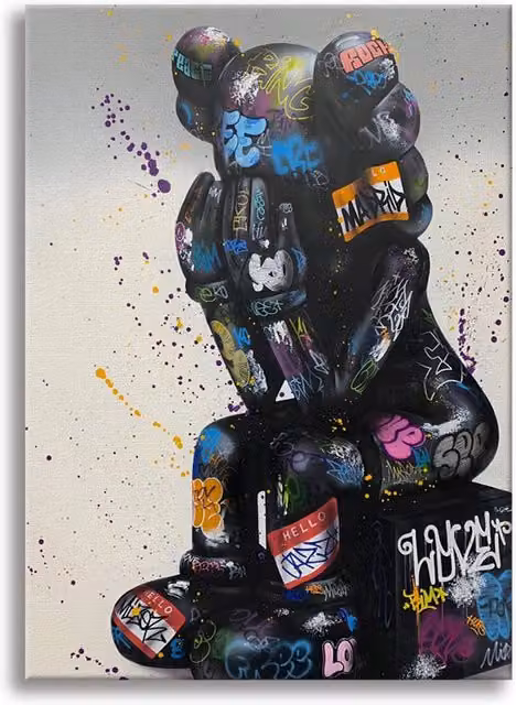 Quadro Canvas Contemporaneo Orsetta Signorbit Multicolore L: 100 cm, H: 140 cm – 1