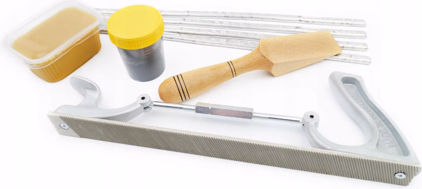 Set per STAGNARE Stagno Pasta Spatola Cera Hebel Raschietto obliquo di precisione
